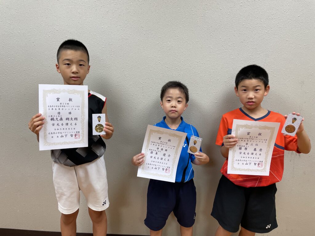 3年男子シングルス 表彰式