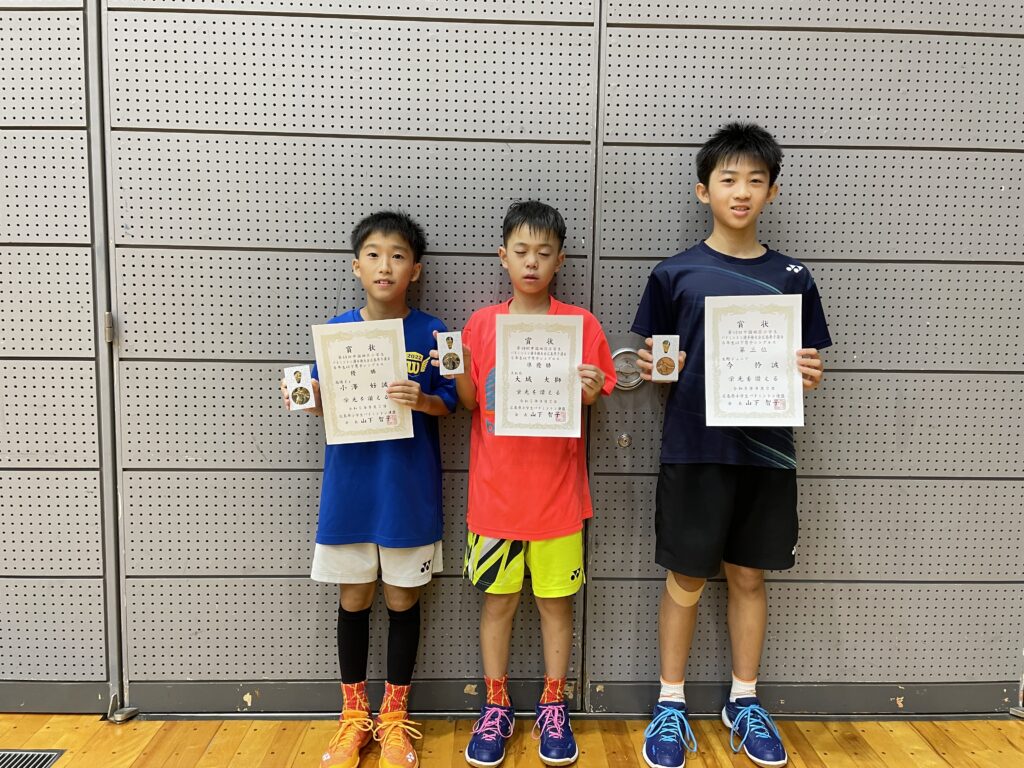 6年男子シングルス 表彰式