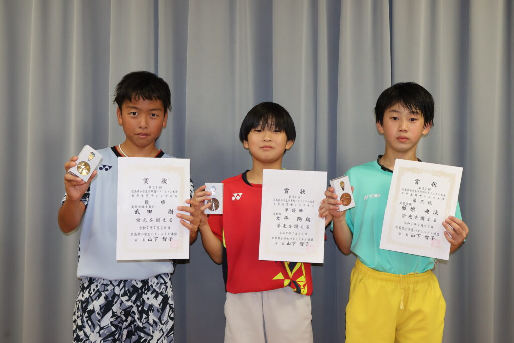 6年男子シングルス 表彰式